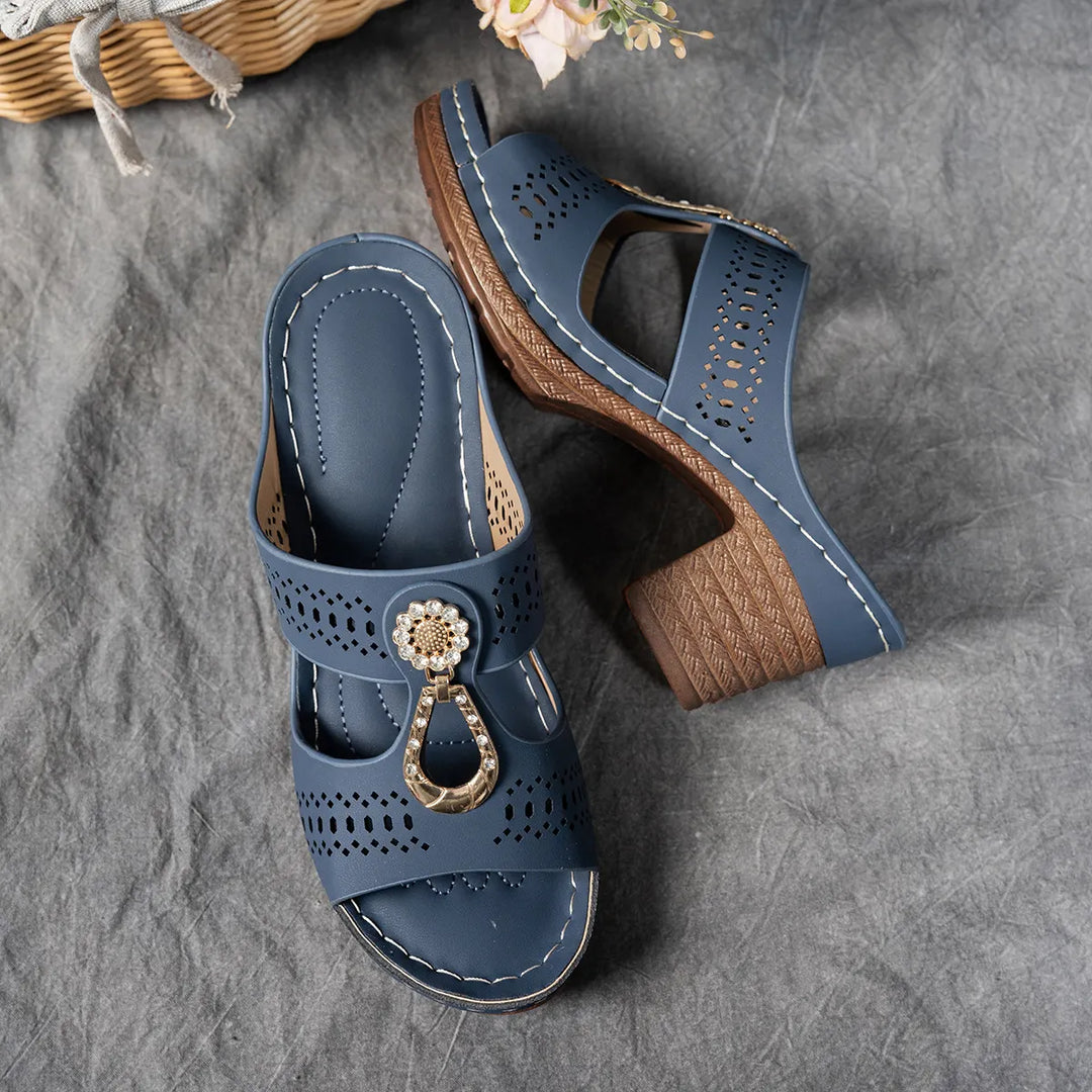 Elena | Orthopeadic Diamanté Heeled Sandals