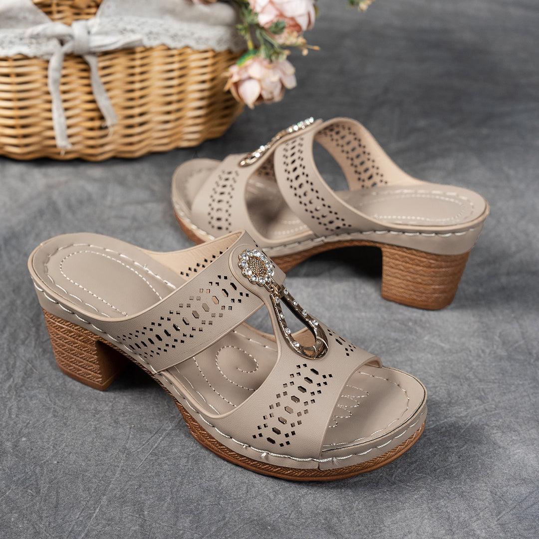 Elena | Orthopeadic Diamanté Heeled Sandals