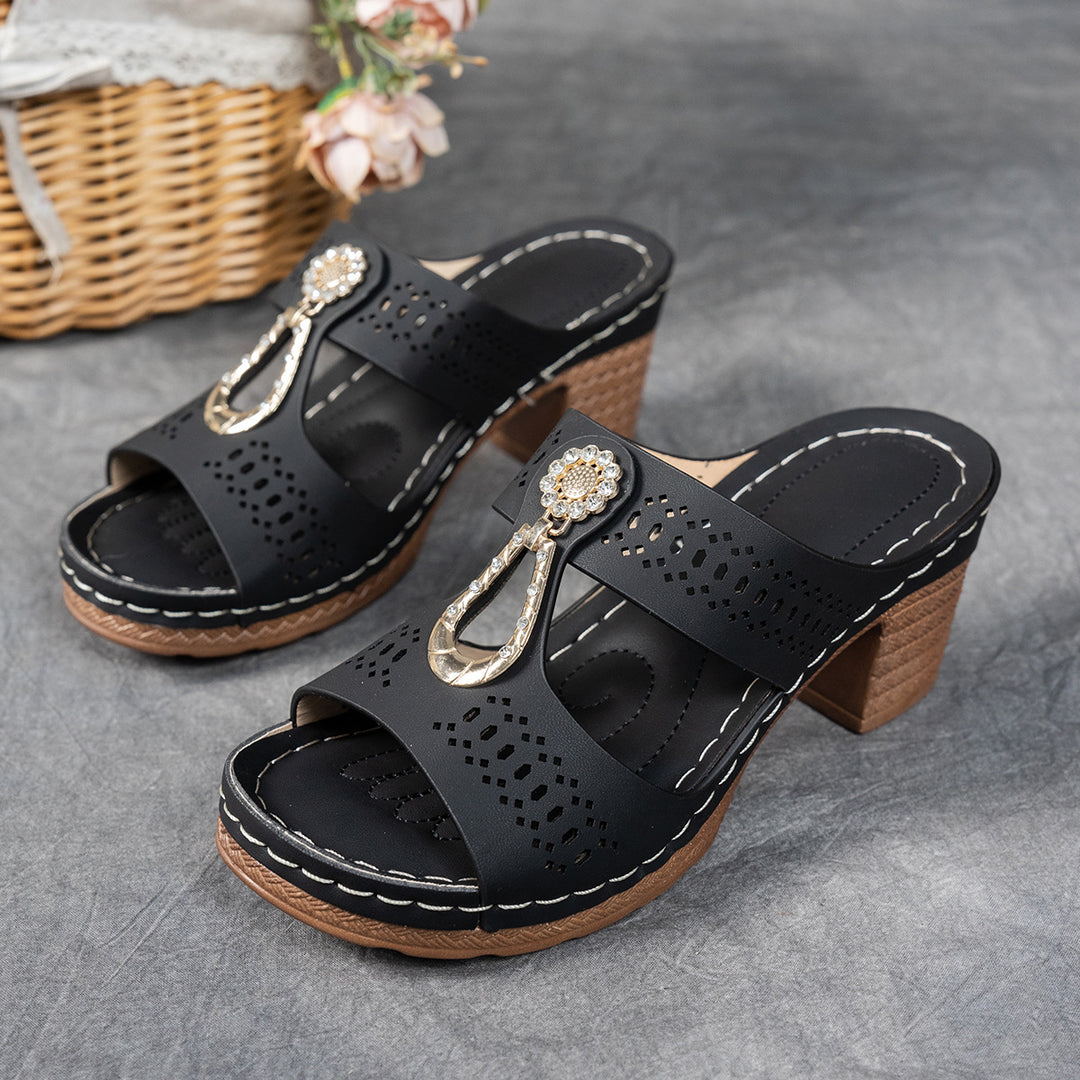 Elena | Orthopeadic Diamanté Heeled Sandals