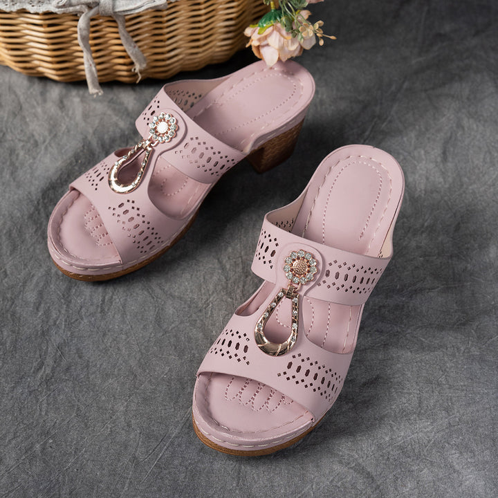 Elena | Orthopeadic Diamanté Heeled Sandals