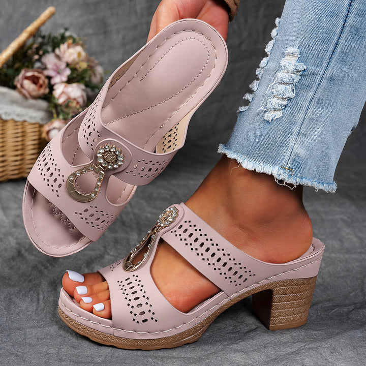 Elena | Orthopeadic Diamanté Heeled Sandals