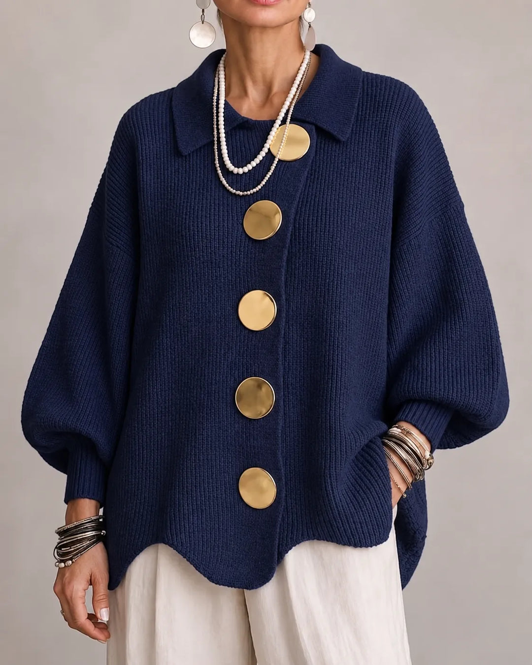 Florence | Oversized Button Knit Cardigan