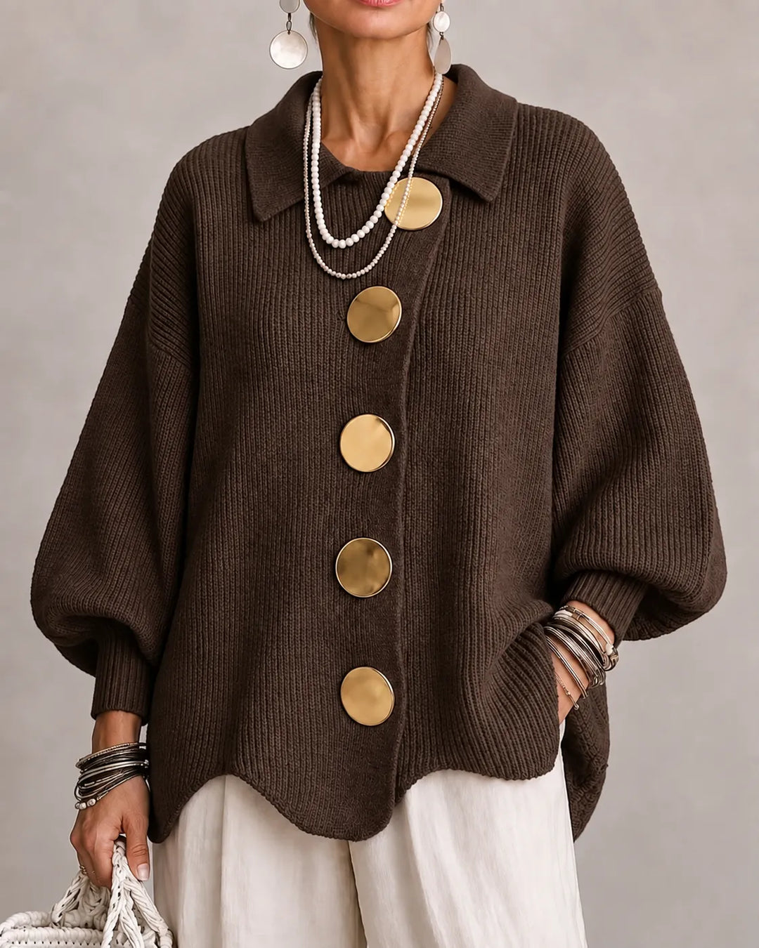 Florence | Oversized Button Knit Cardigan
