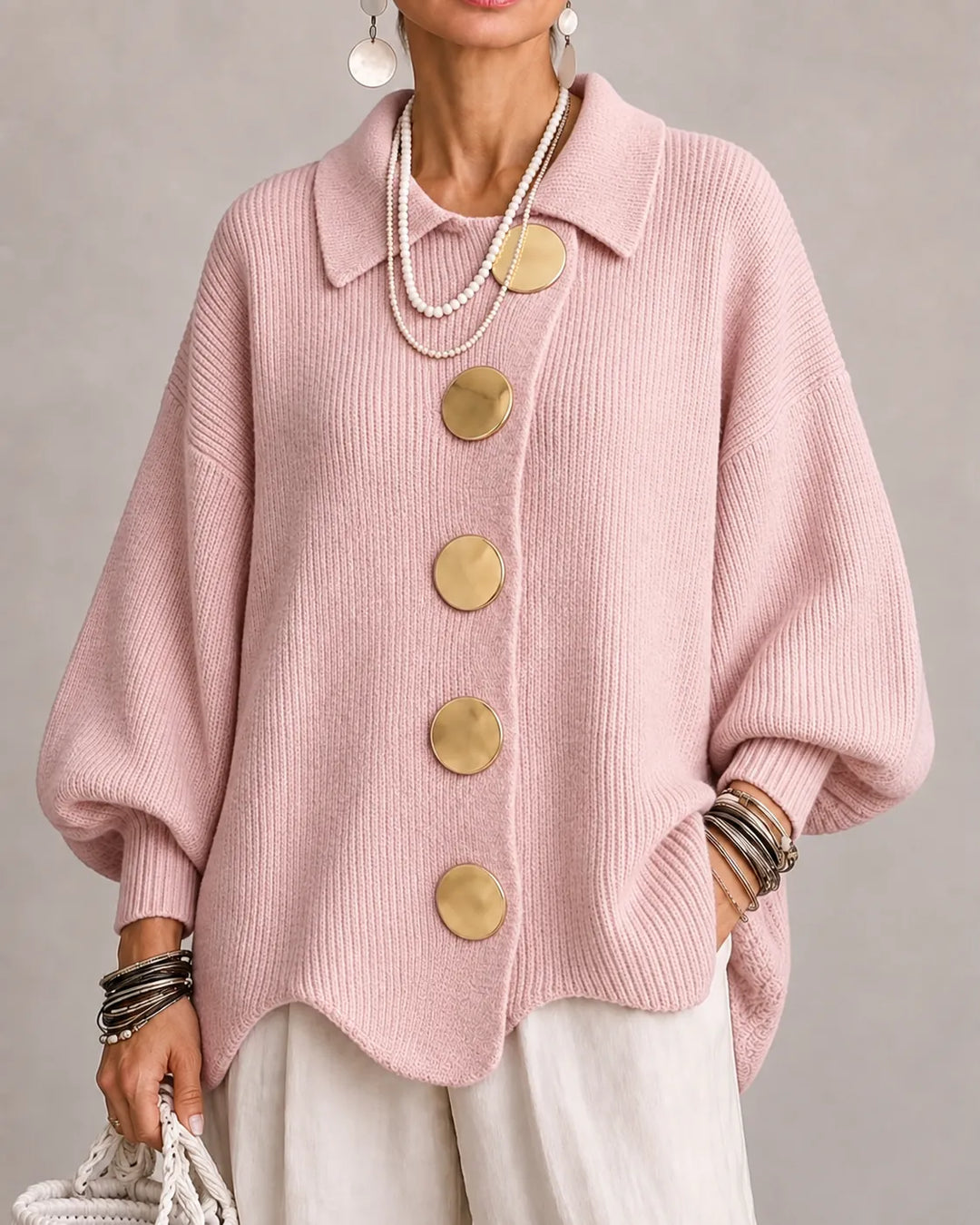 Florence | Oversized Button Knit Cardigan