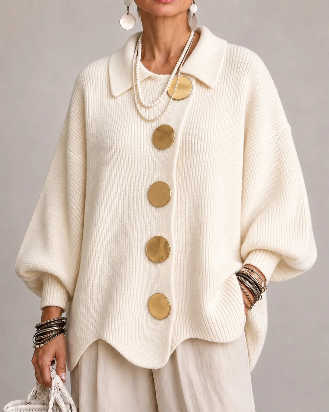 Florence | Oversized Button Knit Cardigan