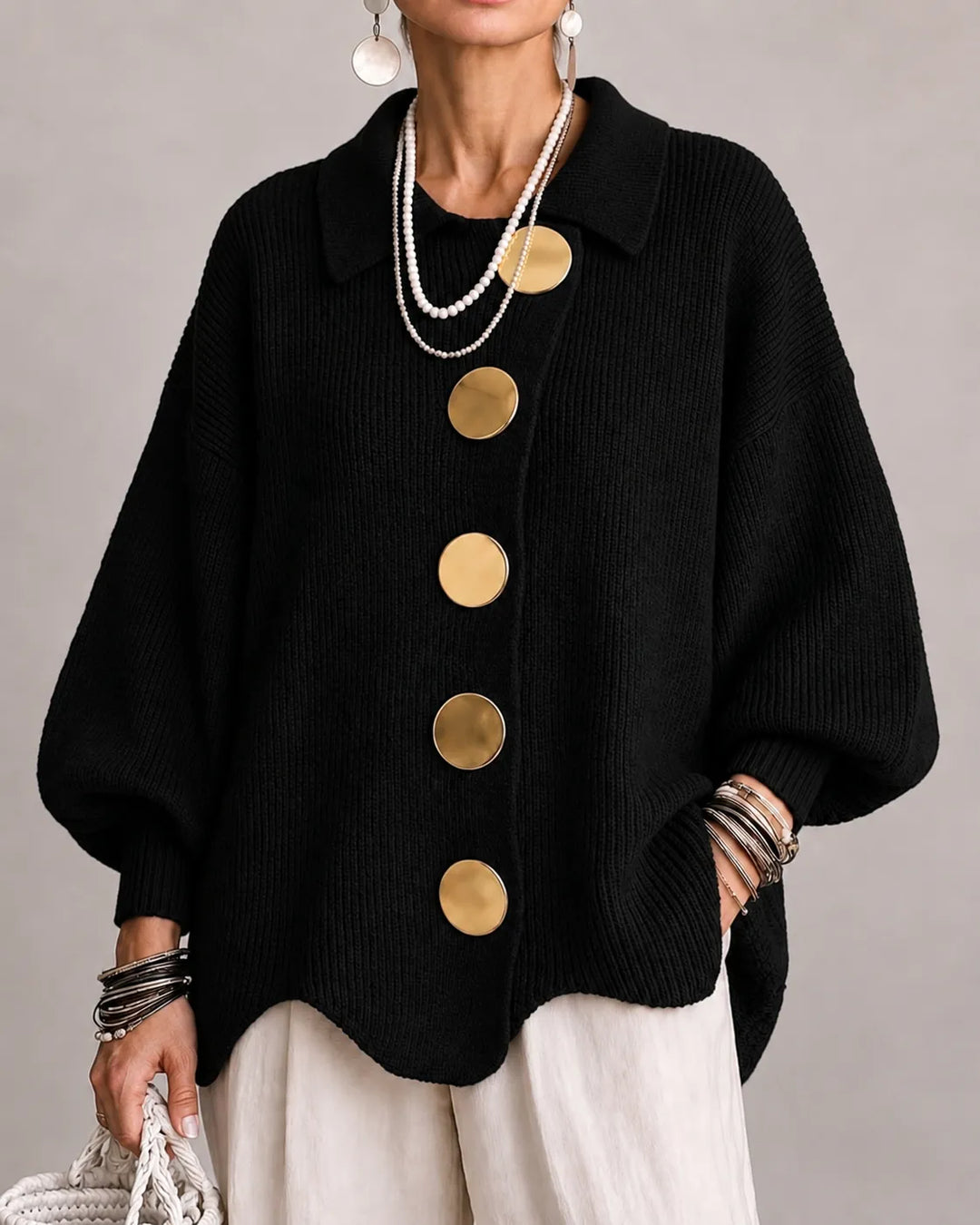 Florence | Oversized Button Knit Cardigan