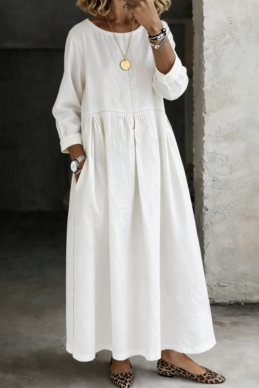 Sylvia | Vintage Denim Maxi Dress