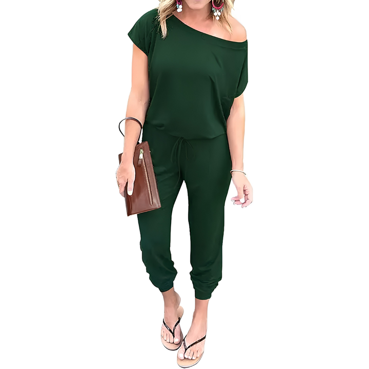 NELLY™ – Off-Shoulder Pocket Casual Jumpsuit