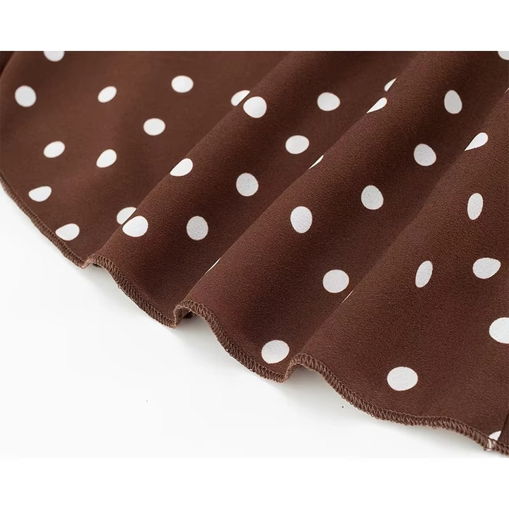 Alice | Chocolate Polka Dot Maxi Dress
