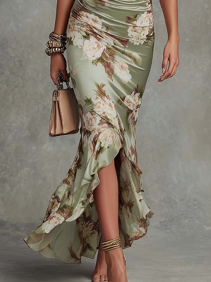 Amelia | Floral Asymmetrical Maxi Dress