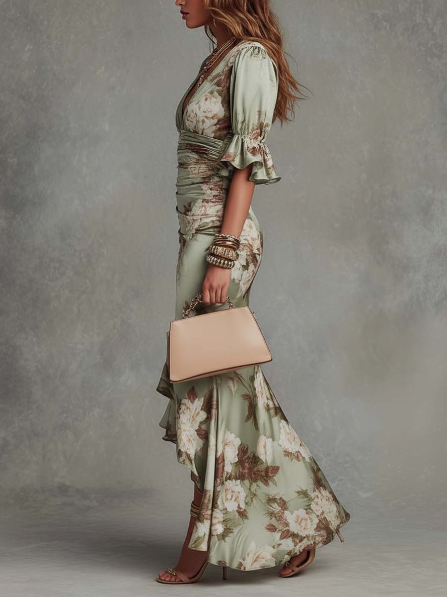 Amelia | Floral Asymmetrical Maxi Dress