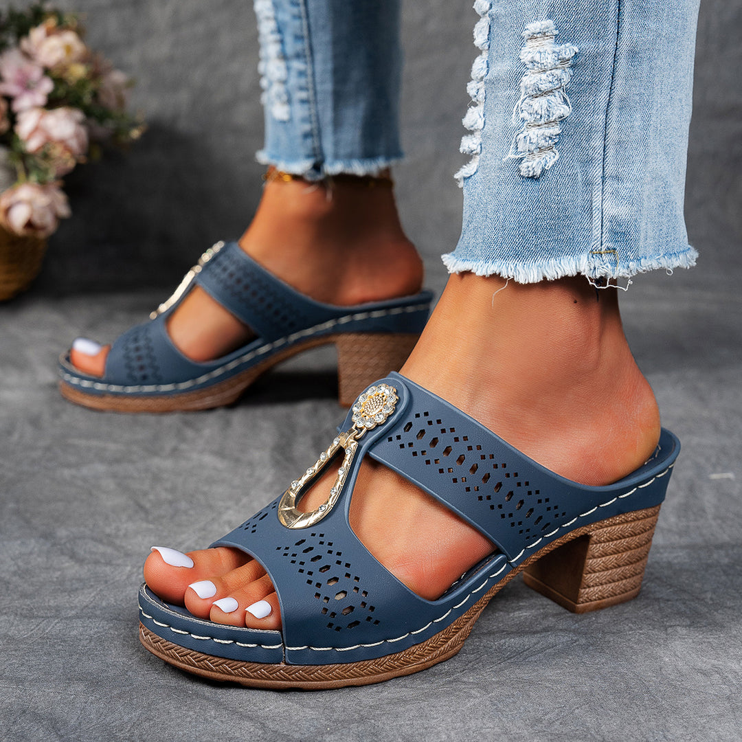 Elena | Orthopeadic Diamanté Heeled Sandals