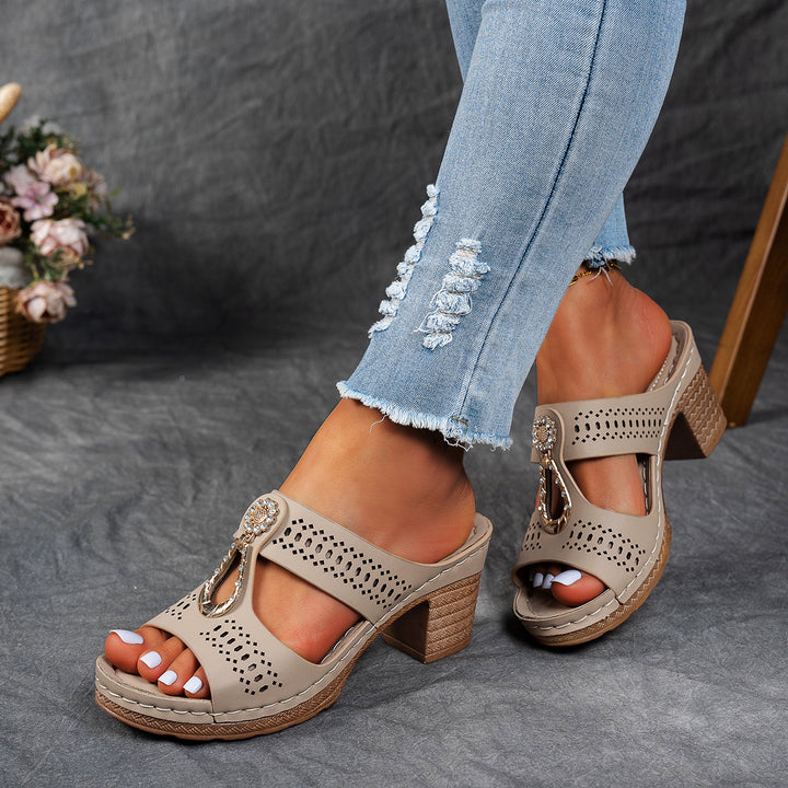 Elena | Orthopeadic Diamanté Heeled Sandals