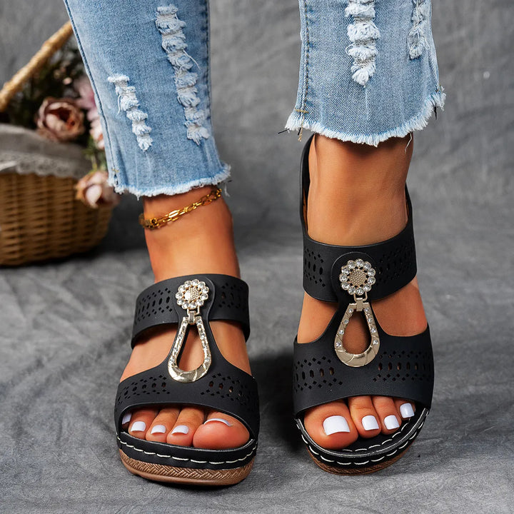 Elena | Orthopeadic Diamanté Heeled Sandals