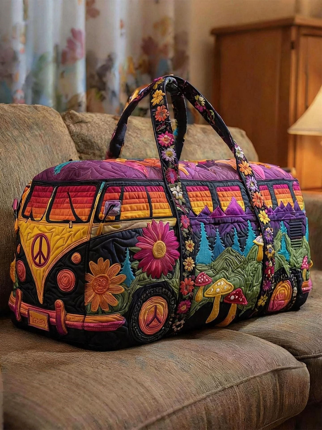 Daisy | Embroidered Travel Duffle Bag