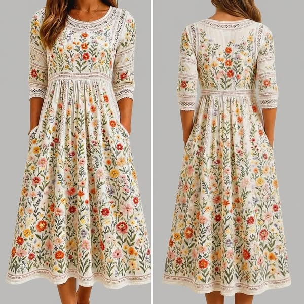 English Garden Charm | Midi Dress